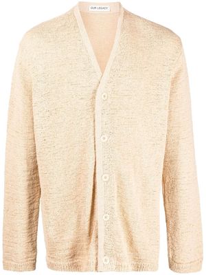 Our Legacy textured-knit V-neck cardigan - Neutrals