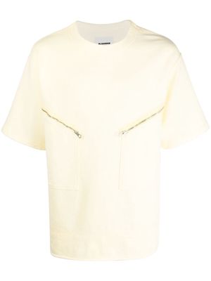 Jil Sander zip-detail T-shirt - Yellow