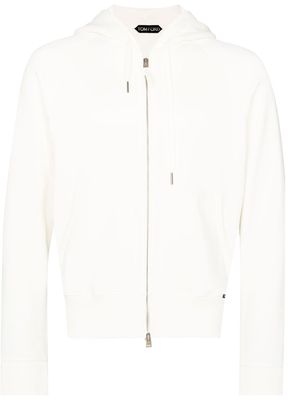 TOM FORD zip-front long-sleeve hoodie - White
