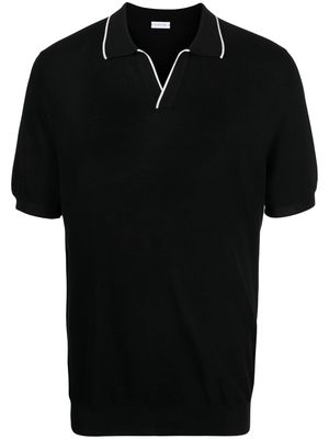 Caruso contrast-piping cotton polo shirt - Black