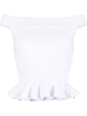 Alexander McQueen off shoulder knitted top - White