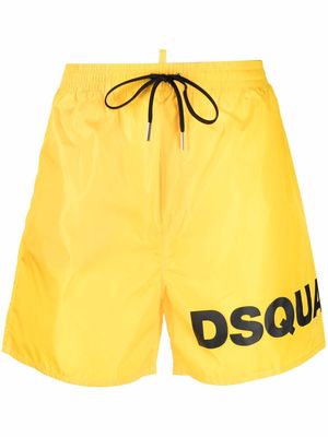 Dsquared2 logo drawstring swim shorts - Yellow