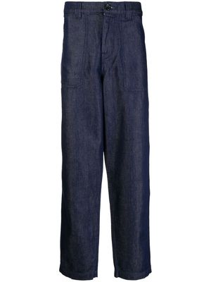PS Paul Smith carpenter cotton-linen blend trousers - Blue