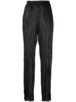 Roberto Collina creased-effect straight trousers - Black