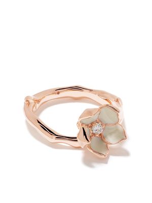 Shaun Leane Cherry Blossom diamond flower ring - ROSE GOLD VERMEIL