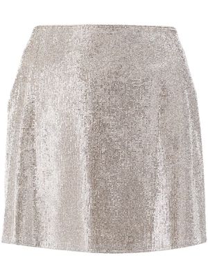Nuè rhinestone-embellished mini skirt - Silver