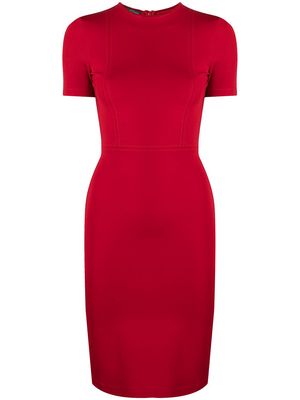 Herve L. Leroux round neck short-sleeved dress - Red