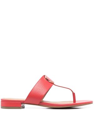 Emporio Armani logo-plaque thong-strap sandals - Red