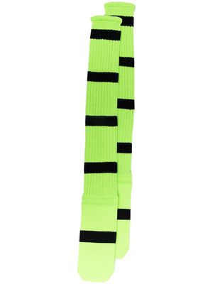 Bernhard Willhelm striped ribbed socks - Green