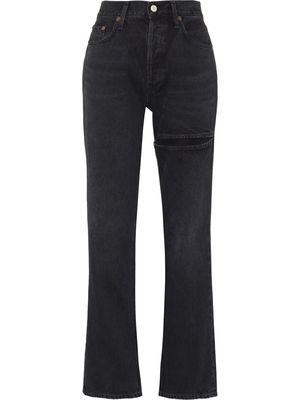 AGOLDE Lana mid-rise straight-leg jeans - Black
