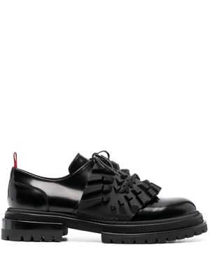 424 ridged-texture detail oxford shoes - Black