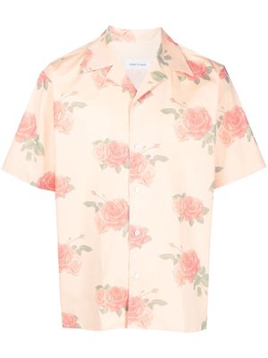 Ernest W. Baker rose pattern short-sleeve shirt - Orange