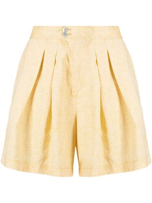 Forte Forte pleated-detail cotton shorts - Neutrals