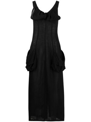 Yohji Yamamoto cargo-pocked draped dress - Black