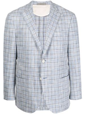 Corneliani check-print single-breasted blazer - Blue