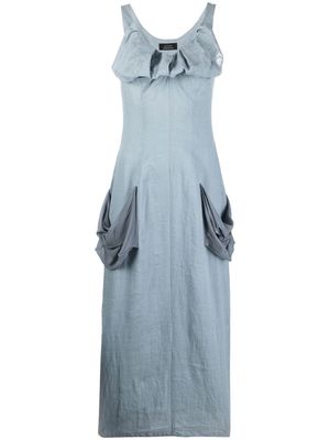 Yohji Yamamoto mid-length pocket dress - Blue