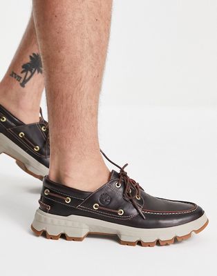 Timberland TBL Originals Ultra 3-Eye Moc Toe shoes in dark brown-Red