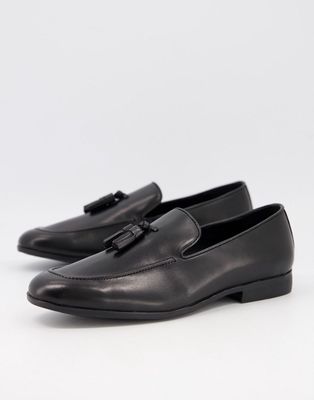 Office manage tassel loafers in black leather
