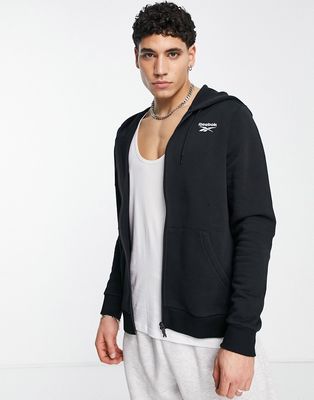 Reebok zip through hoodie in black