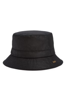 Barbour Dovecote Waxed Cotton Bucket Hat in Black