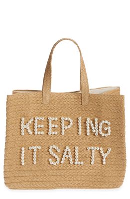 btb Los Angeles Je T'aime Woven Tote in Sand
