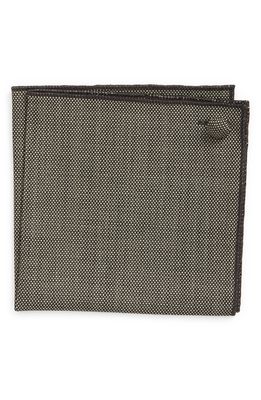 CLIFTON WILSON Angelo Solid Nails Wool Pocket Square in Grey