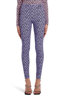 Versace First Line Versace Greca Signature Leggings in Orchid Black