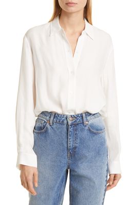 NORDSTROM SIGNATURE Oversize Button-Up Shirt in Ivory Cloud