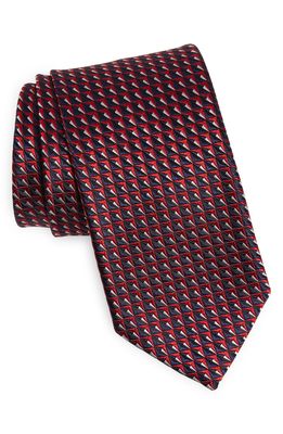 ZEGNA TIES ZEGNA Geo Silk Tie in Red Fan