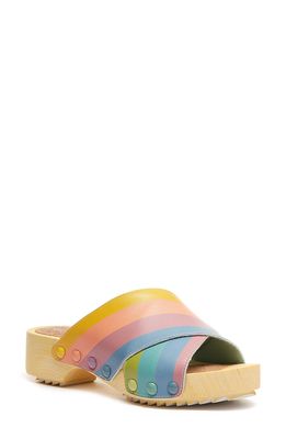 Kelsi Dagger Brooklyn Gear Clog Slide Sandal in Rainbow Multi Leather