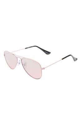 Ray-Ban Junior 50mm Tinted Aviator Sunglasses in Pink/Pink Gradient Mirror
