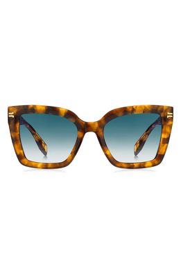 Marc Jacobs 53mm Cat Eye Sunglasses in Havana Yellow /Blue Shaded
