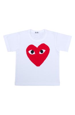COMME DES GARCONS PLAY Heart Face Graphic T-Shirt in White