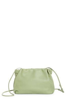 The Row Leather Frame Clutch in Dusty Green