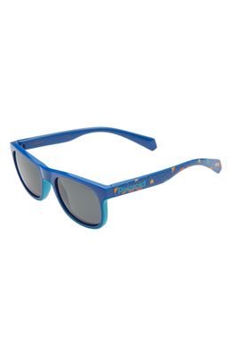 POLAROID 45mm Polarized Rectangle Sunglasses in Blue/Grey