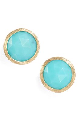 Marco Bicego Jaipur Semiprecious Stone Stud Earrings in Yellow Gold/Turquoise