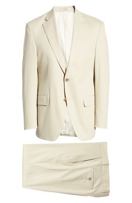 PETER MILLAR Tailored Fit Cotton Blend Suit in Tan