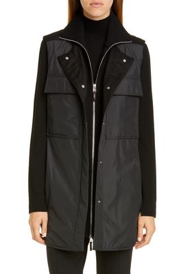 Lafayette 148 New York Willis Vest with Knit Dickey in Black