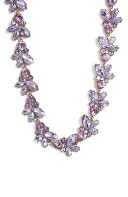 Knotty Crystal Statement Collar Necklace in Gold/Lavender