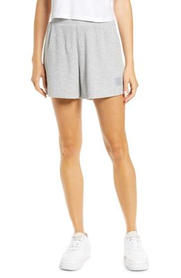 Alo Muse Ribbed Shorts in Athletic Heather Grey