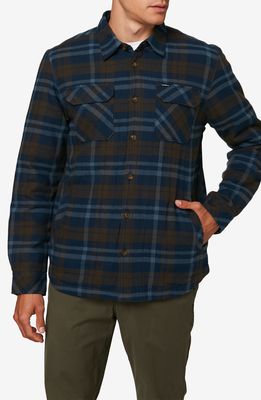 O'Neill Dunmore Plaid Flannel Button-Up Shirt Jacket in Navy 2