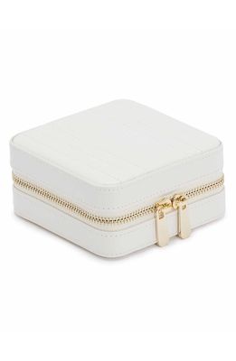 WOLF Maria Zip Square Jewelry Case in White
