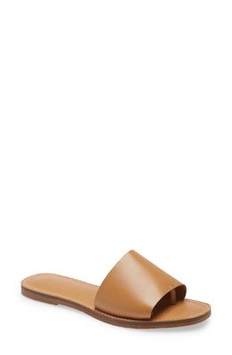 Madewell The Boardwalk Post Slide Sandal in Desert Camel