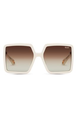 Quay Australia x Saweetie Almost Ready 56mm Polarized Square Sunglasses in Ivory /Brown Polarized
