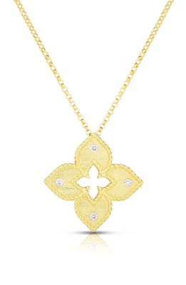 Roberto Coin Venetian Princess Diamond Pendant Necklace in Yellow Gold