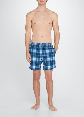 Men's Martin Medium-Check Swim Shorts