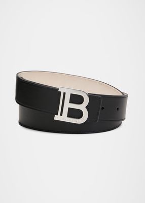 Men's B-Buckle Calfskin Belt