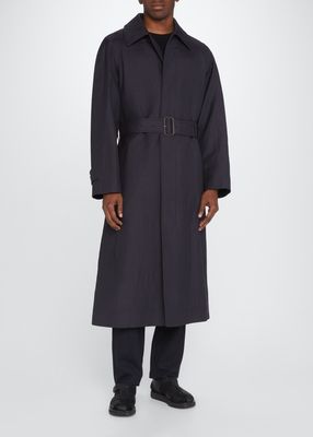 Men's Edward Alpaca-Linen Trench Coat