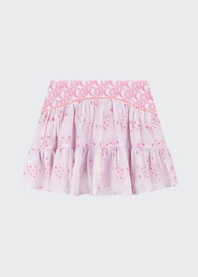 Girl's Heart Floral Tiered Skirt, Size 6-12