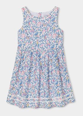 Girl's Charlotte Liberty Bavaria-Print Dress, Size 5-14